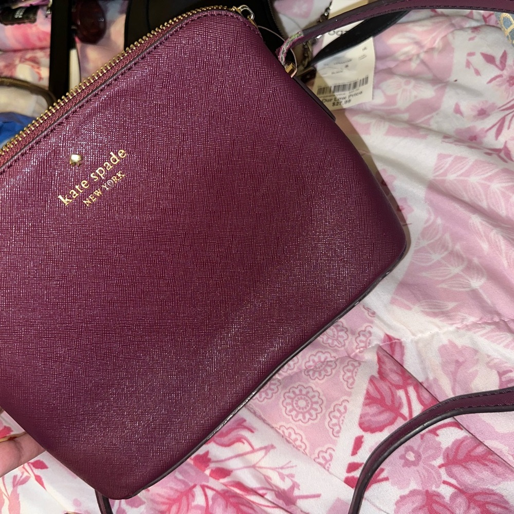 Kate Spade Purple Crossbody Bag with Structured Design